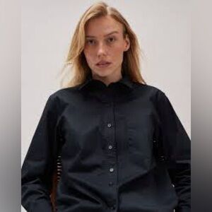 Richer Poorer Jenna Poplin Button Up Top Black Medium